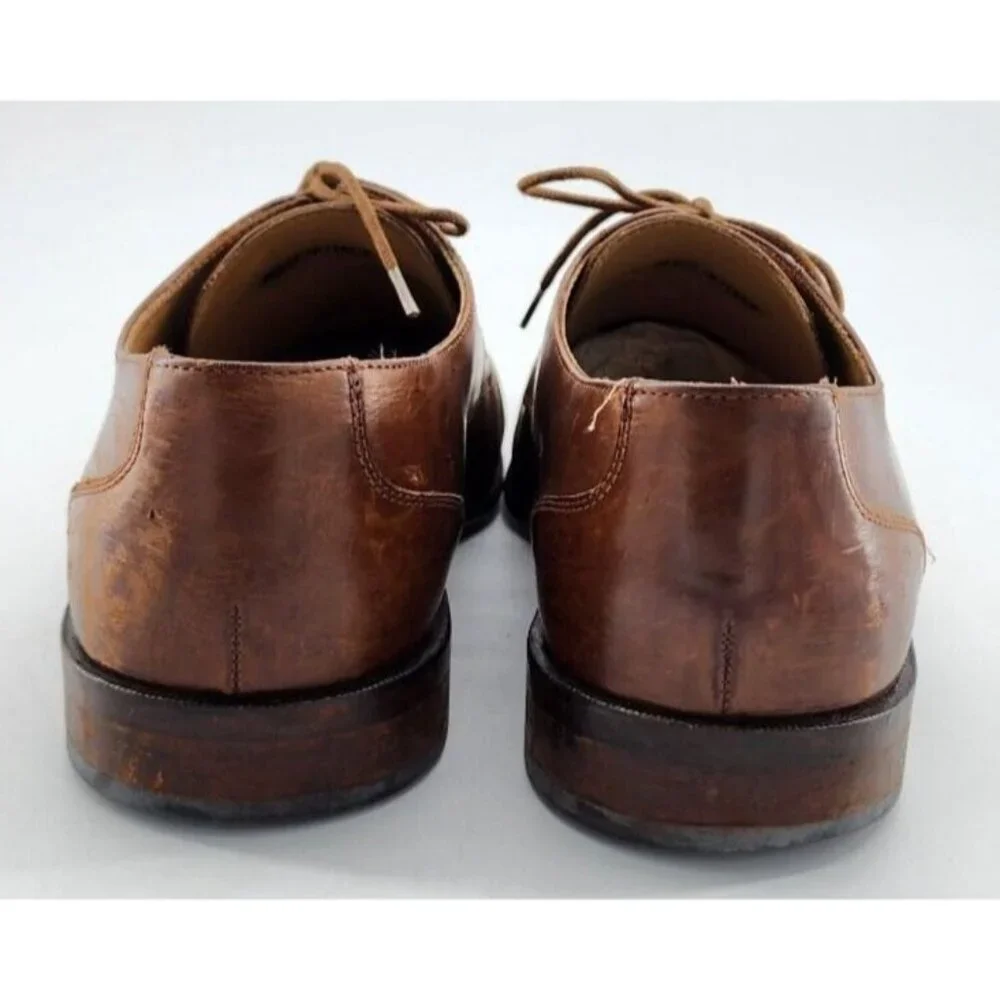 JOHNSTON & MURPHY Soft‎ Brown Italian Oxford Lace Up Dress Shoes Men's Size 12M